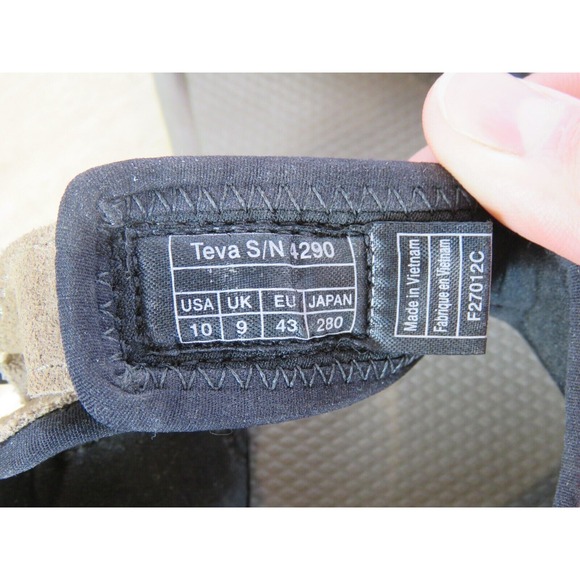 Teva Shoes Men\'s 10 Brown Tan Sport Hiking Beach Shock Pad Sandals Water Sports